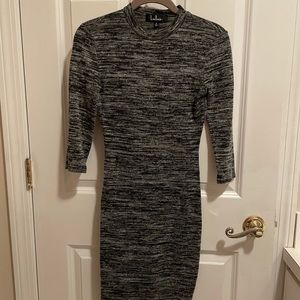 Lulus Modern Mark Grey Bodycon Midi Dress